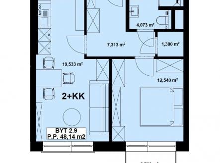 Prodej bytu, 2+kk, 48 m²