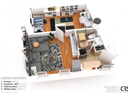 Pronájem bytu, 2+1, 37 m²