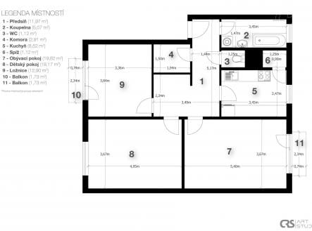 Prodej bytu, 3+1, 85 m²