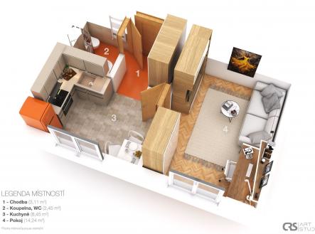 Pronájem bytu, 1+1, 28 m²