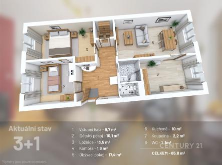 Prodej bytu, 3+1, 68 m²