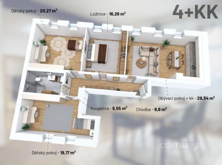 Prodej bytu, 4+kk, 100 m²
