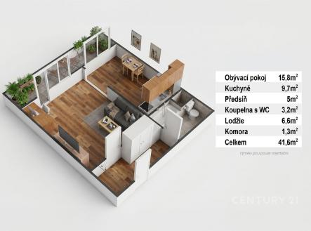 Prodej bytu, 1+1, 41 m²