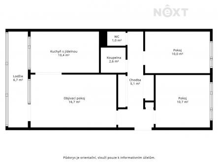 Prodej bytu, 3+1, 64 m²