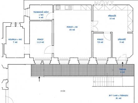 Pronájem bytu, 3+kk, 81 m²