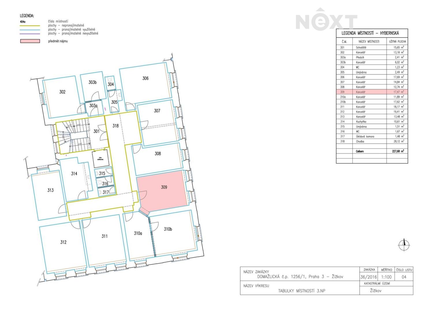 Pronájem komerční Kanceláře, 17㎡