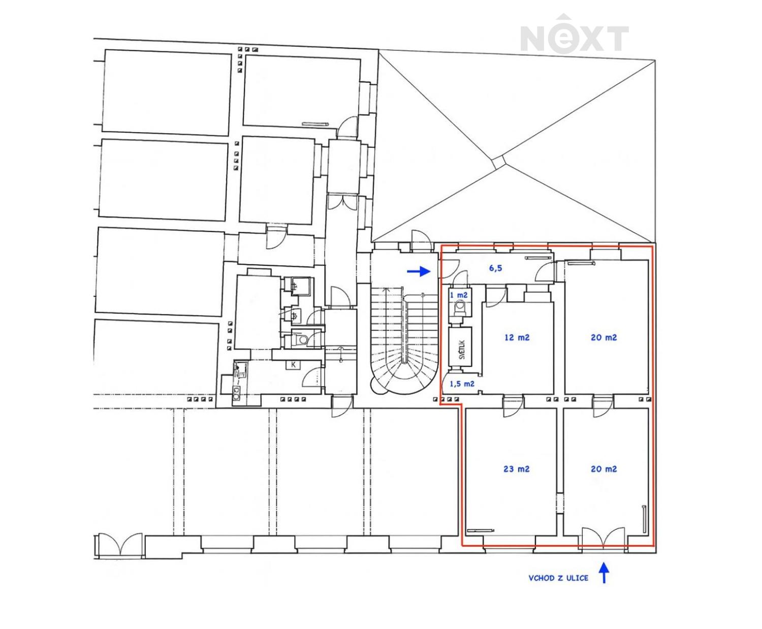 Pronájem komerční Obchodní prostory, 84㎡