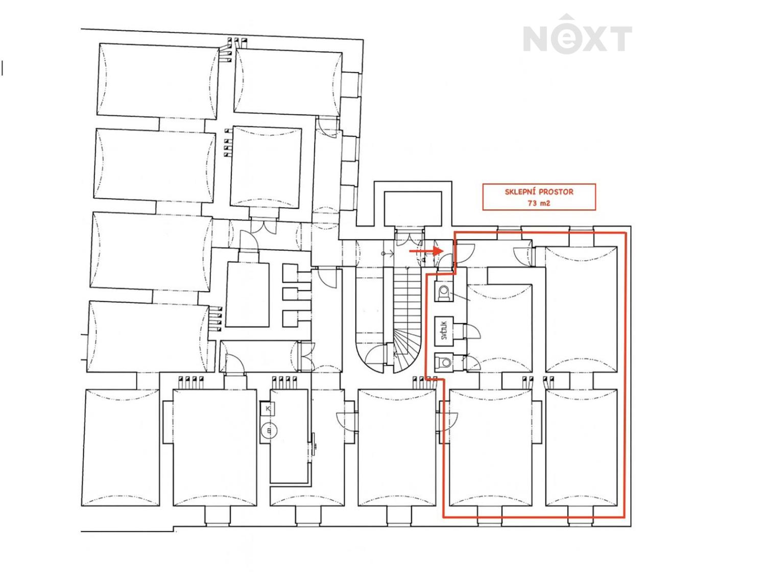 Pronájem komerční Sklady, 73㎡
