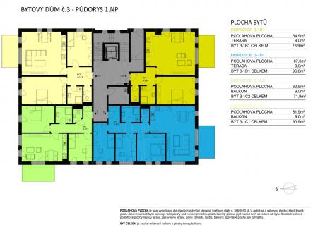 Prodej bytu, 3+kk, 72 m²