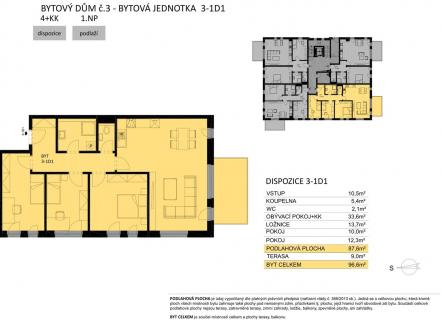 Prodej bytu, 4+kk, 97 m²