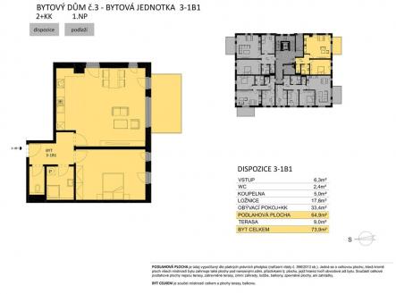 Prodej bytu, 2+kk, 74 m²