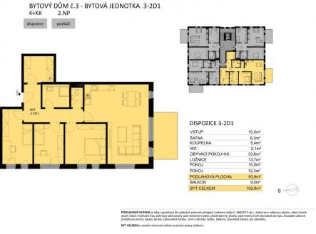 Prodej bytu, 4+kk, 103 m²