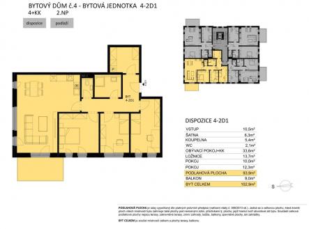 Prodej bytu, 4+kk, 103 m²