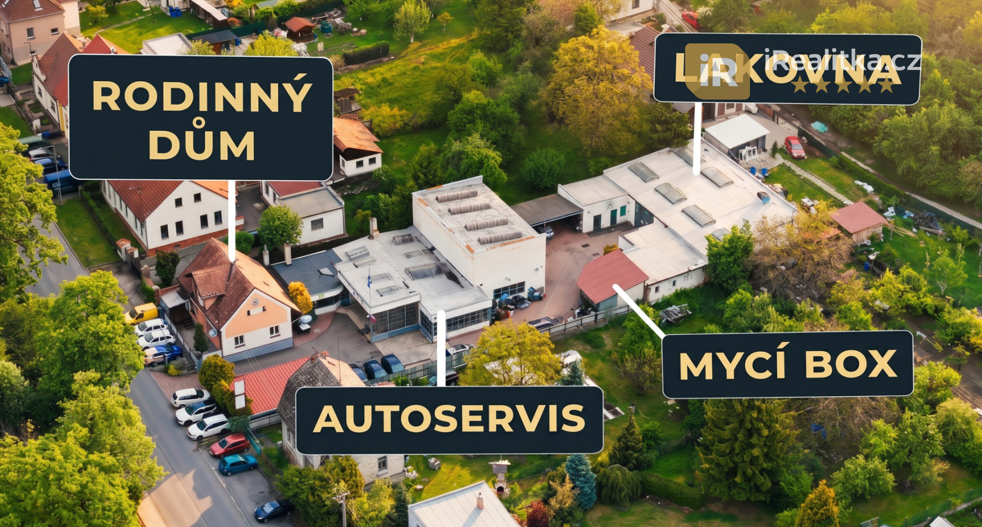 Prodej rodinného domu, autoservisu a lakovny - Holice