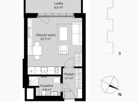 Prodej bytu, 1+kk, 34 m²