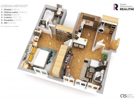 Prodej bytu, 2+kk, 57 m²