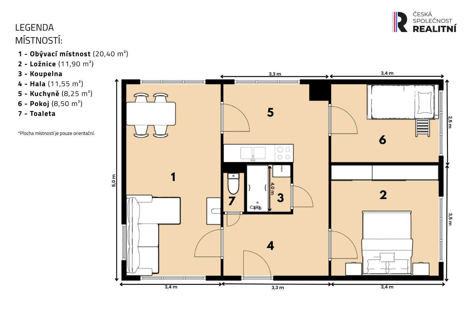 Prodej bytu, 3+1, 61 m2