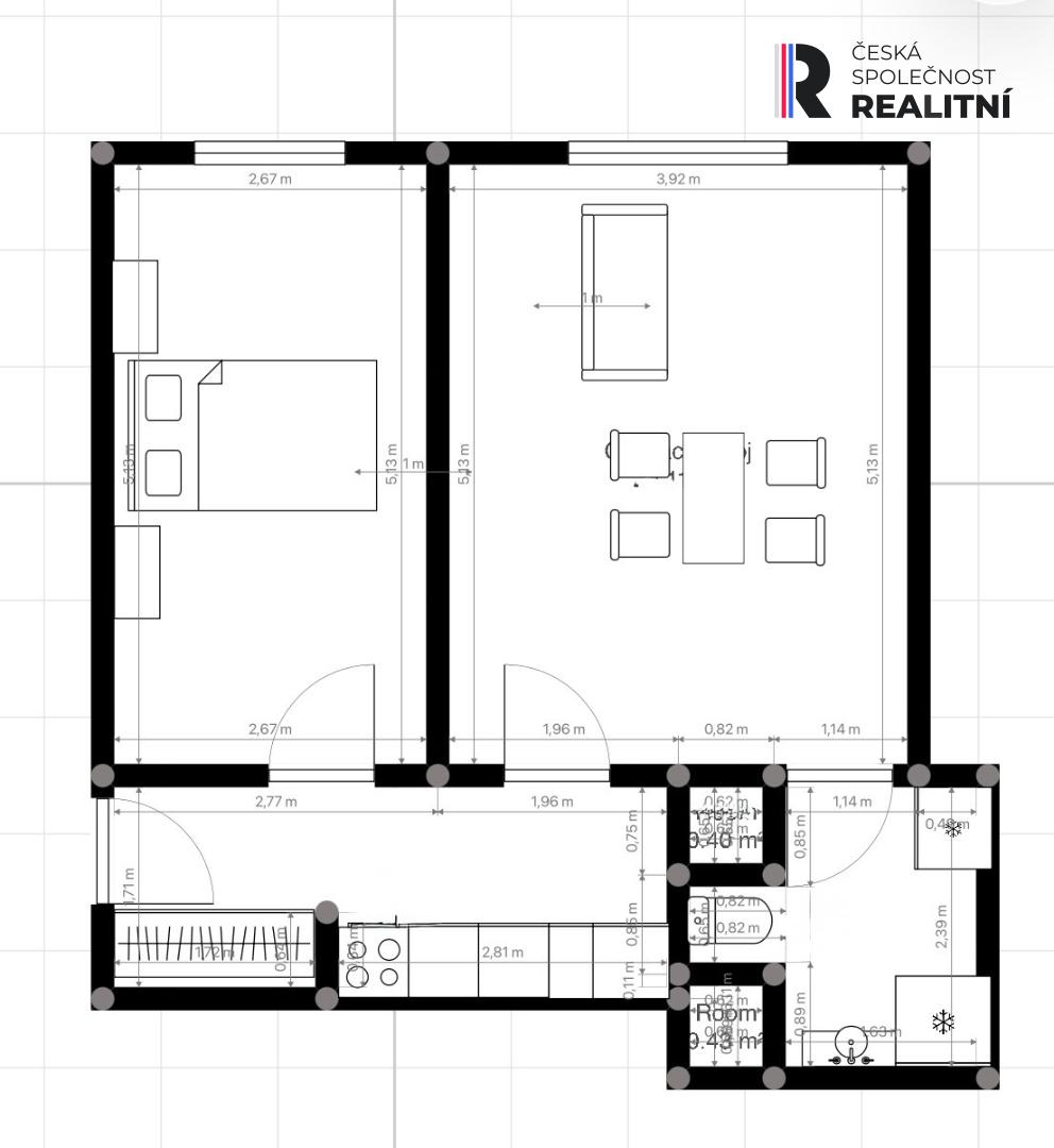 Pronájem bytu, 2+kk, 45 m2