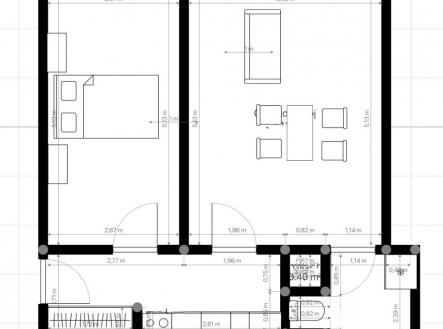 Pronájem bytu, 2+kk, 45 m²