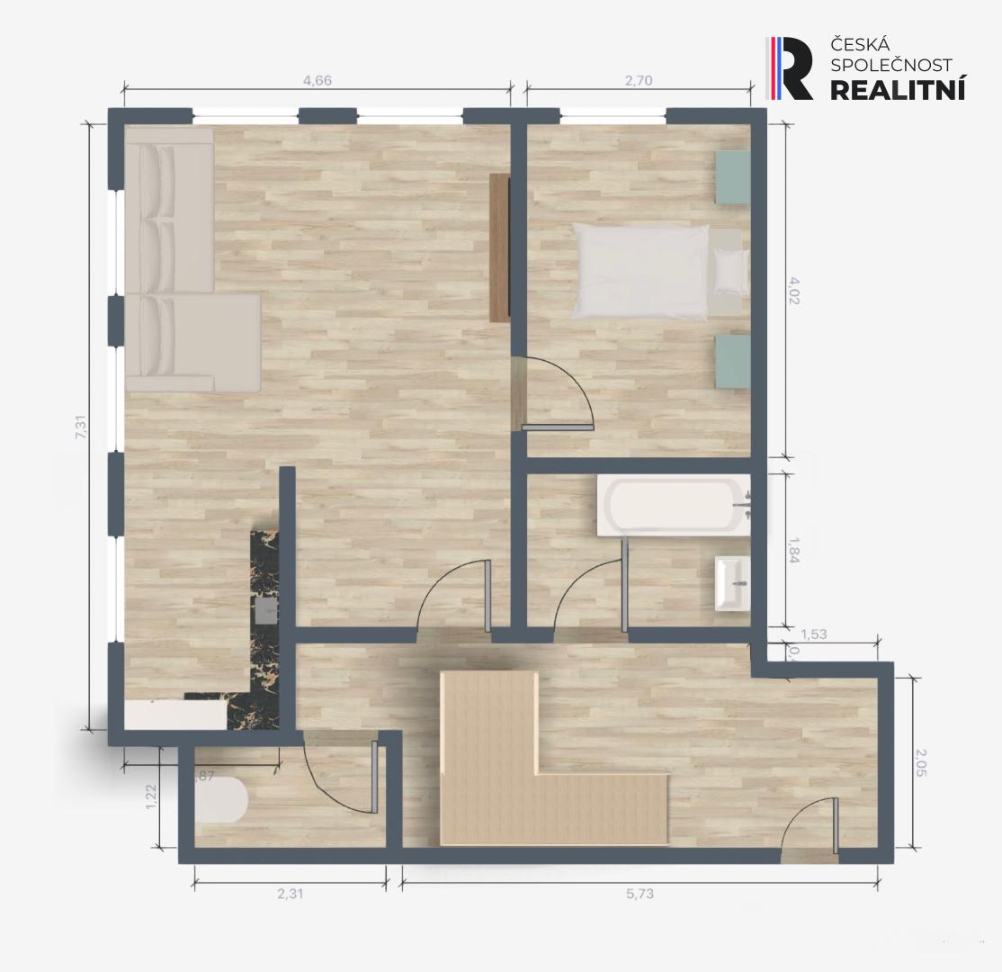 Pronájem bytu, 3+kk, 92 m2