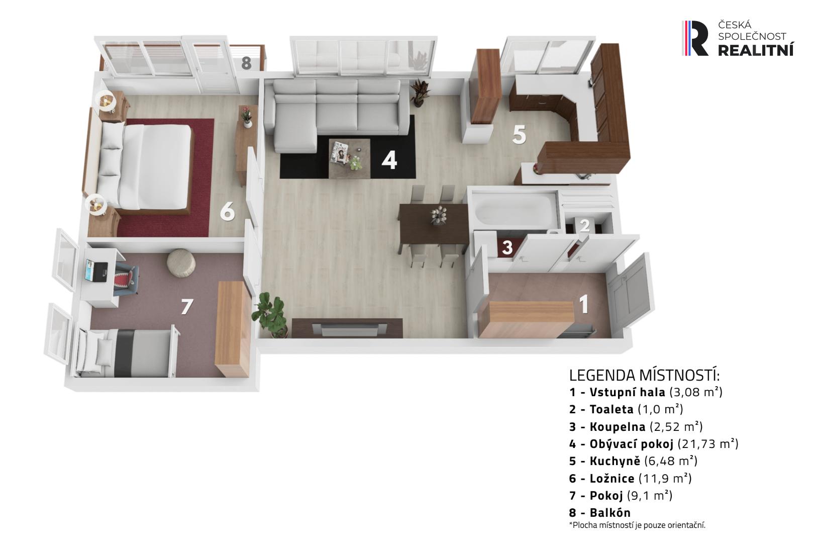 Prodej bytu, 3+1, 57 m2