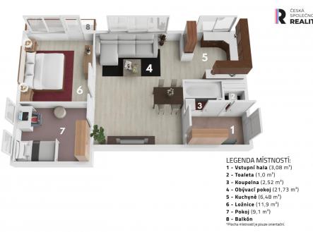 Prodej bytu, 3+1, 57 m²