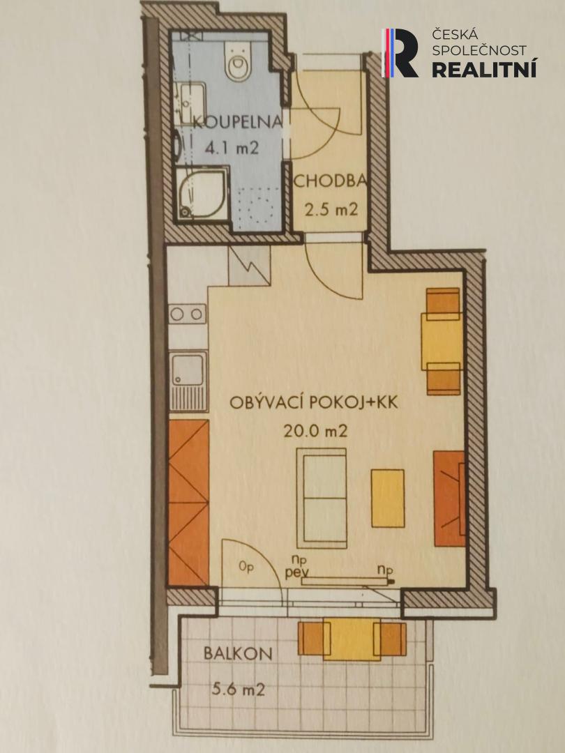 Pronájem bytu, 1+kk, 27 m2