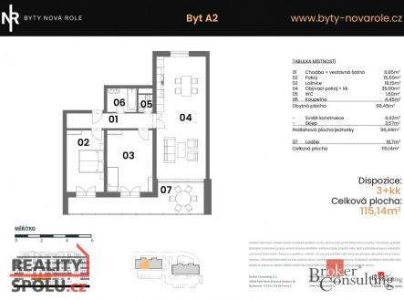 Prodej bytu, 3+kk, 96,44 m²