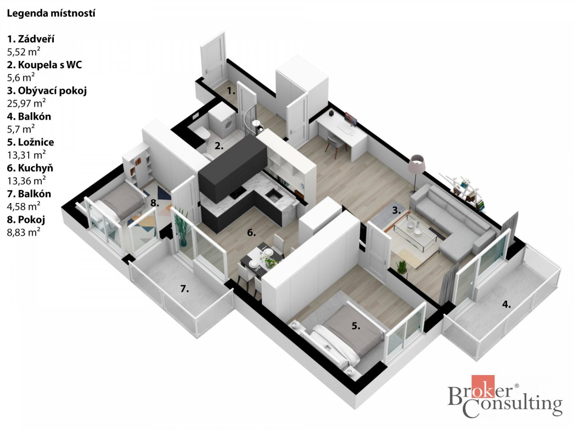 Převod dr. podílu, byty/3+1, 83 m2, Nádvorní 1163/11, Liberec VI-Rochlice, 46006 Liberec (nečleněné 