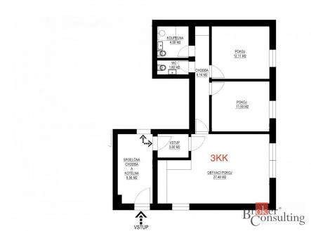 Prodej bytu, 3+kk, 66,1 m²