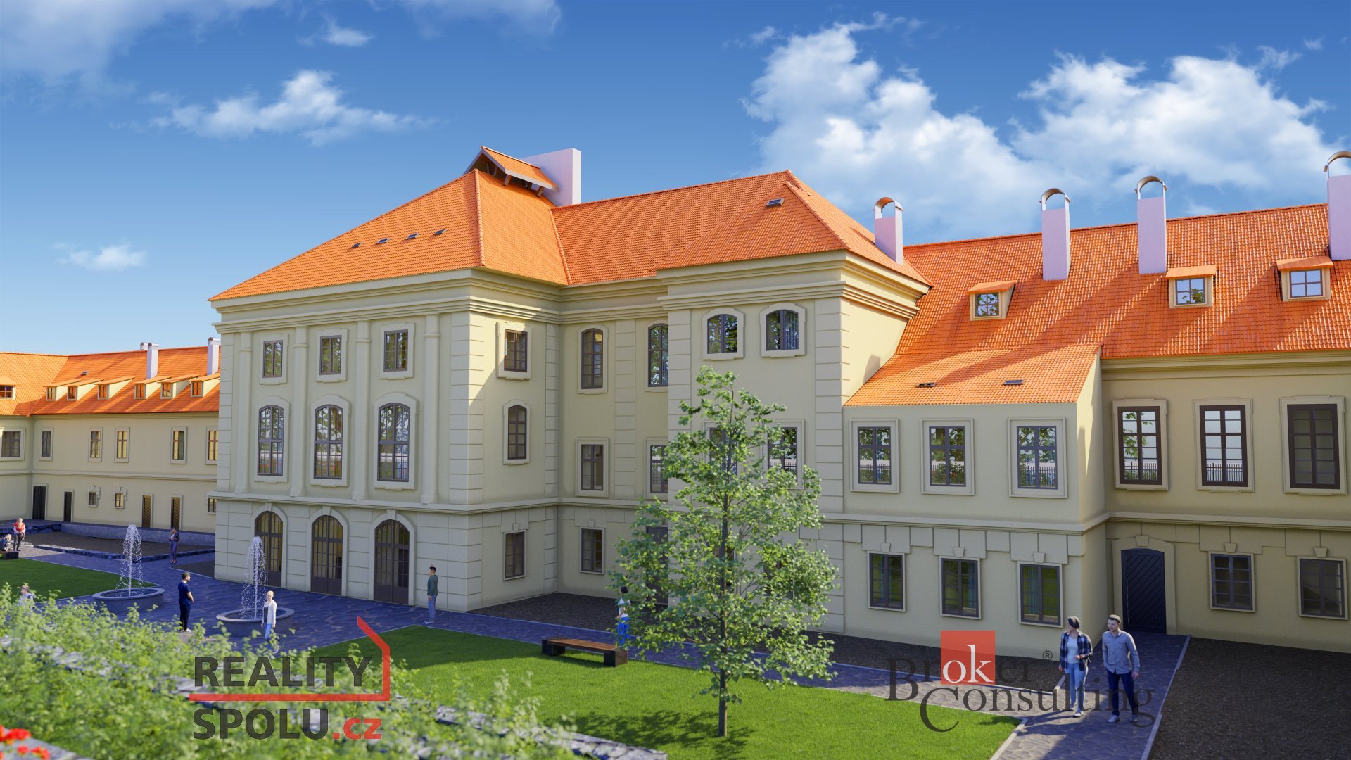Unikátní bydlení na zámku s prostornou terasou 75 m2