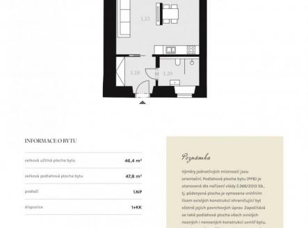 Prodej bytu, 1+kk, 47,8 m²