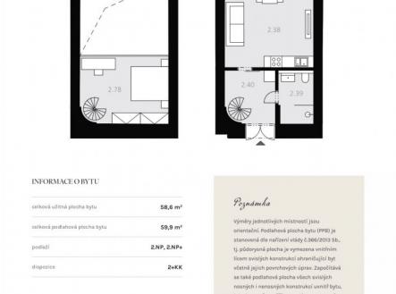 Prodej bytu, 2+kk, 59,9 m²