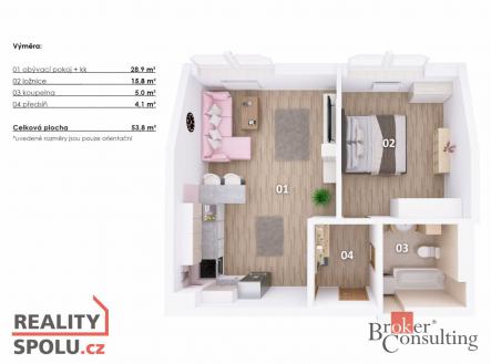 Prodej bytu, 2+kk, 53 m²