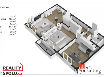 Prodej bytu, 2+1, 64,83 m²