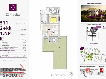 Prodej bytu, 2+kk, 56 m²