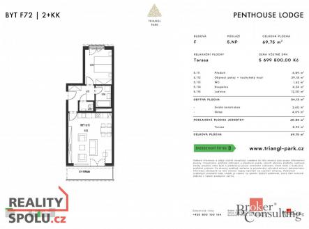 Prodej bytu, 2+kk, 54,13 m²