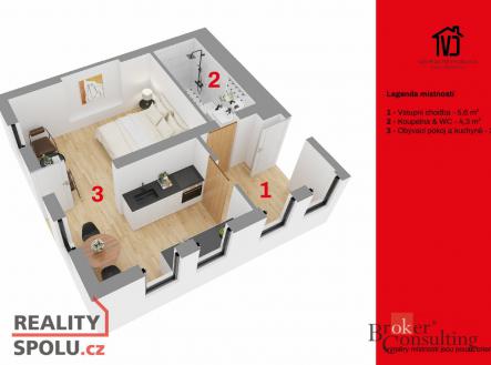 Prodej bytu, 1+kk, 33,32 m²