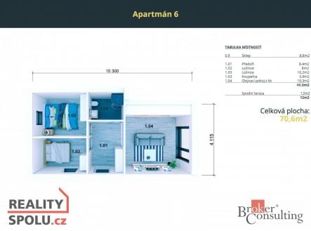 Prodej bytu, 3+kk, 58,6 m²