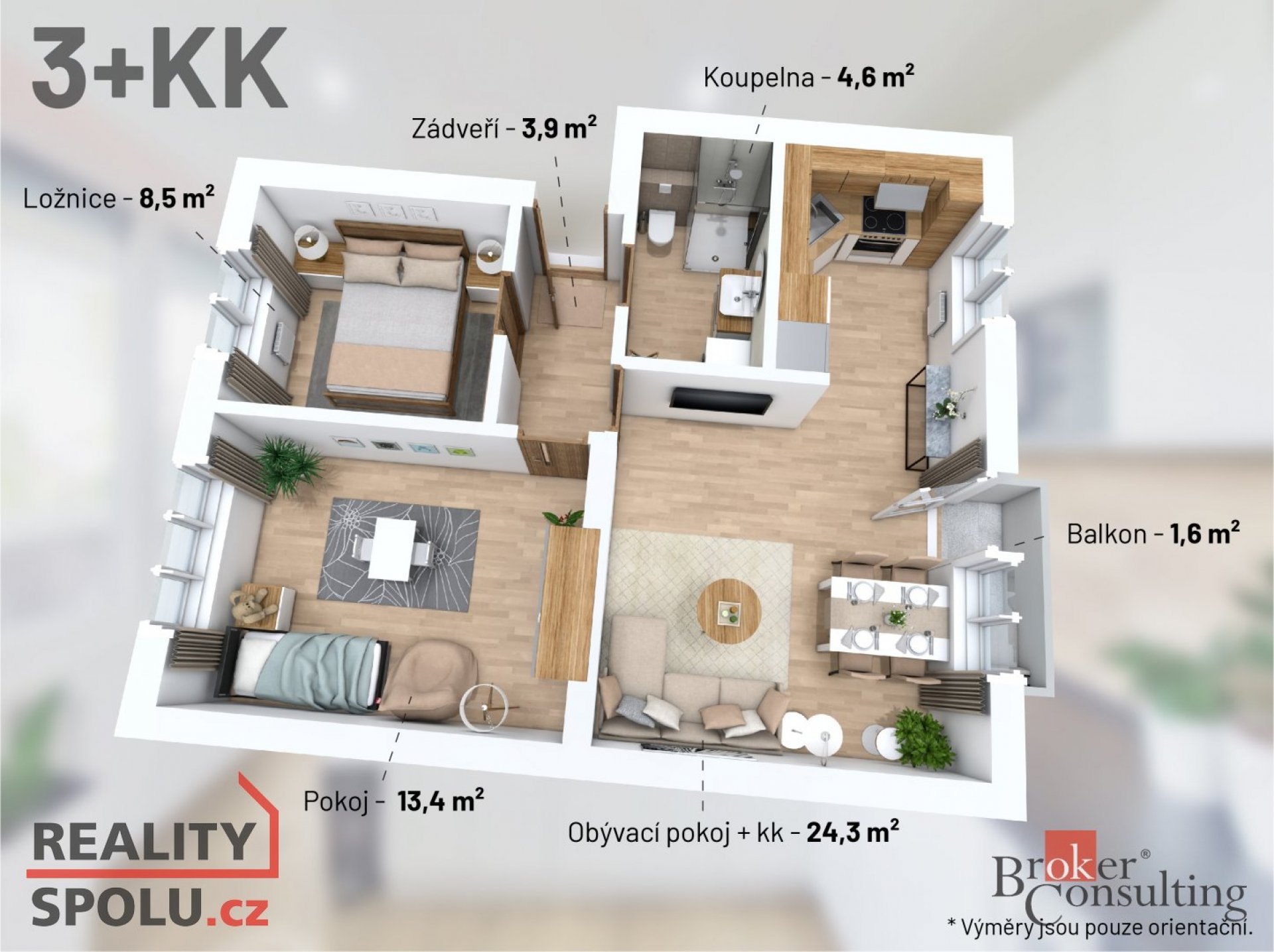 Prodej, byty/3+1, 65 m2, Na Výsluní 1594/8, 59401 Velké Meziříčí, Žďár nad Sázavou [ID 62992]