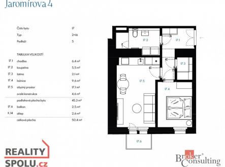 Prodej bytu, 2+kk, 46,4 m²