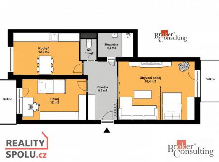 Pronájem bytu, 2+1, 60 m²