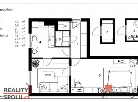 Prodej bytu, 2+1, 62 m²