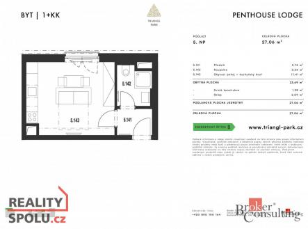 Prodej bytu, 1+kk, 27,06 m²