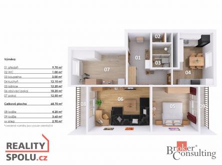 Prodej bytu, 3+1, 71 m²