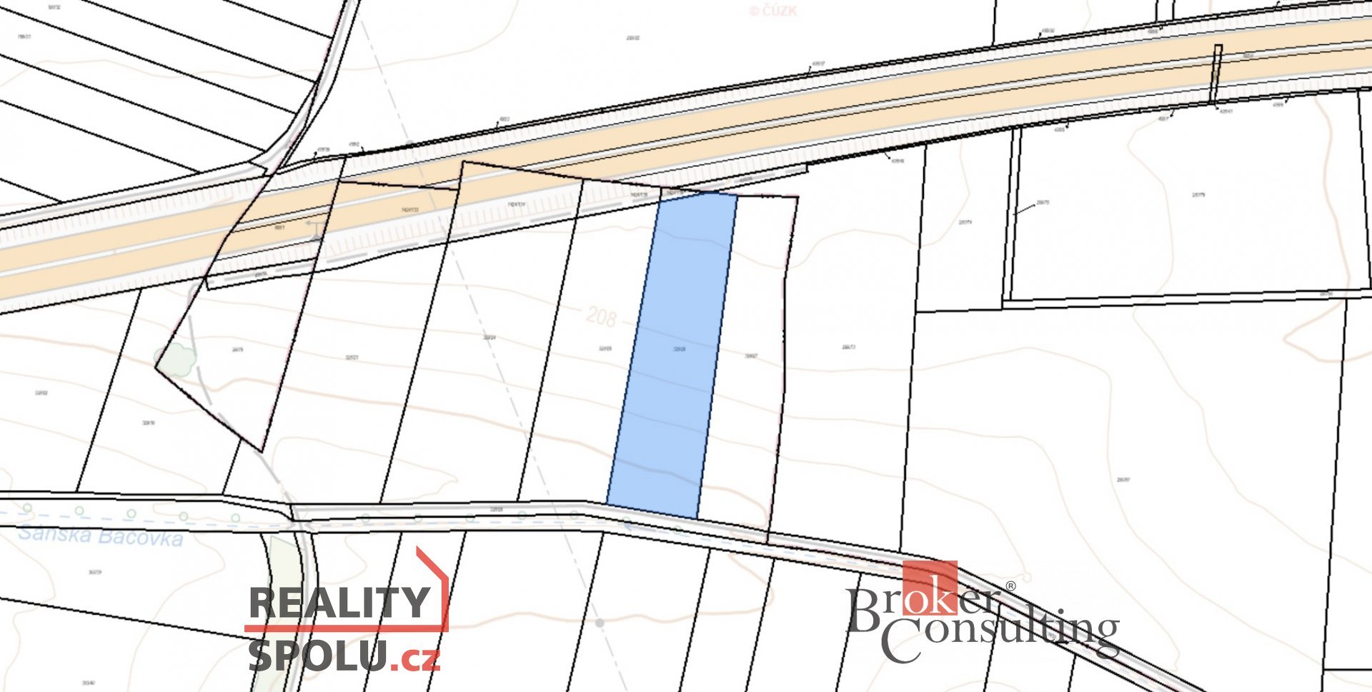 Prodej 3/4 podílu na poli/pozemku 4499m2