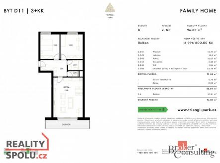 Prodej bytu, 3+kk, 86,02 m²