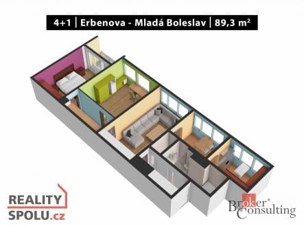 Prodej bytu, 4+1, 89,3 m²