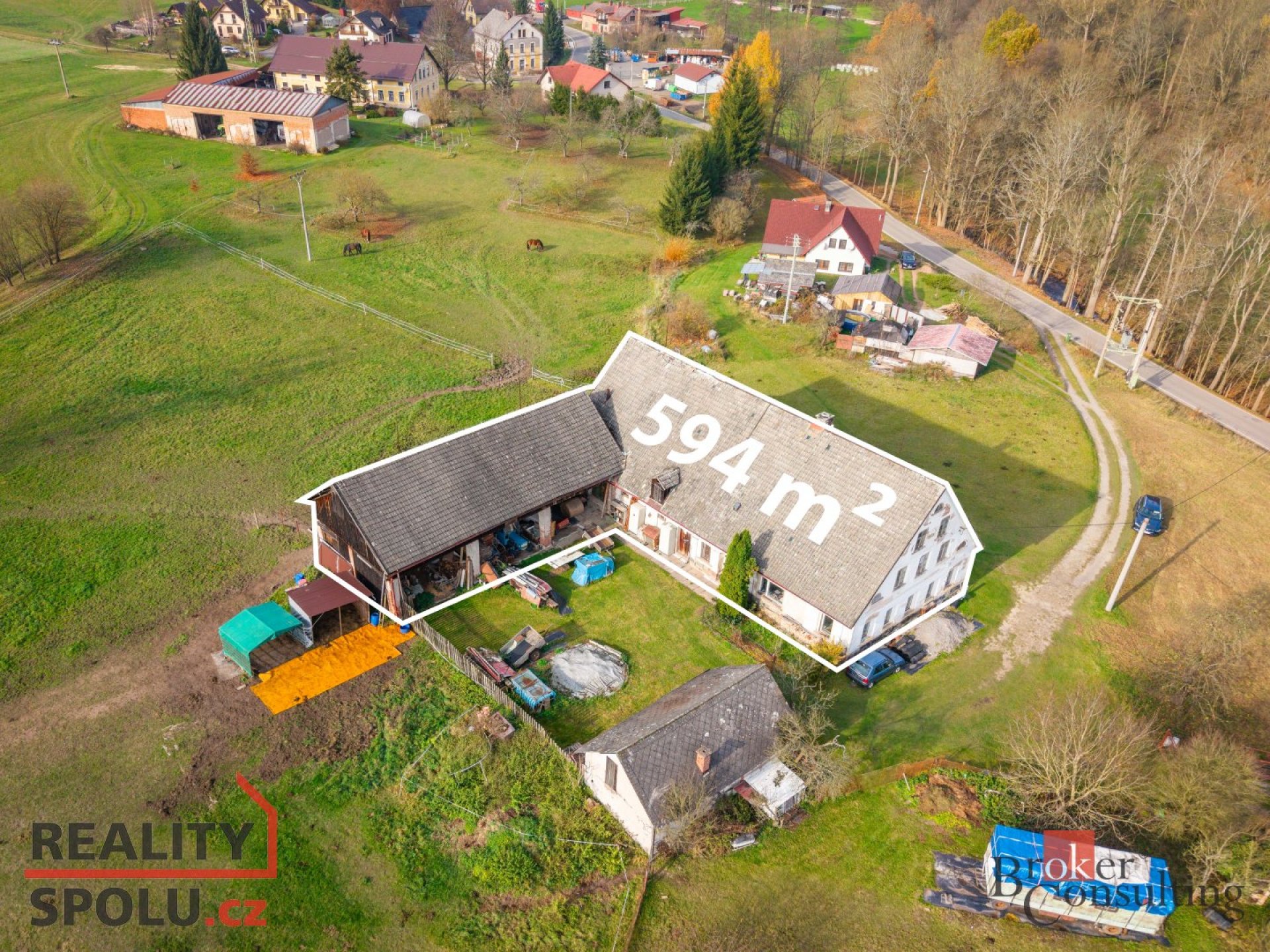 Prodej, domy/zemědělská usedlost, 593.2 m2, 54936 Stárkov, Náchod [ID 65802]