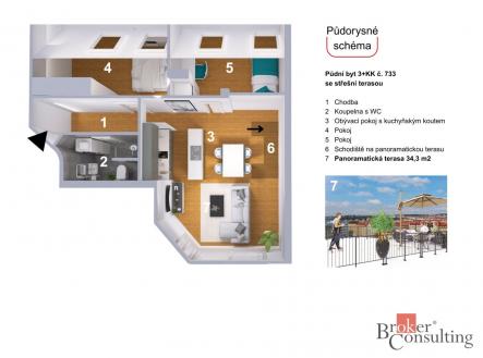 Prodej bytu, 3+kk, 113,3 m²